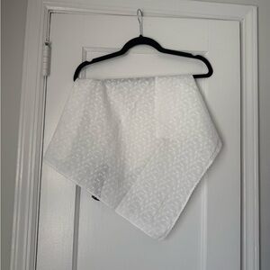 Brandy Melville White Floral Eyelet Square Scarf